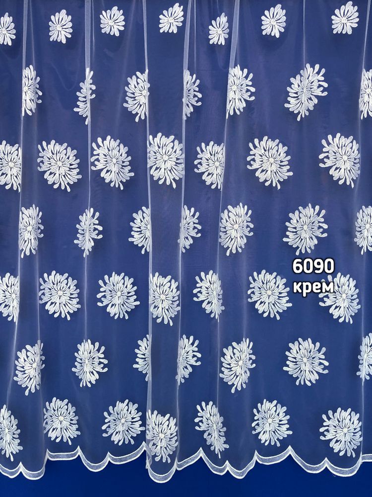 Вышивка на микросетке цветочки (5007)