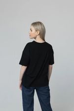 Классика Ж футболка оверсайз (черный) Lena Basco (Акция)