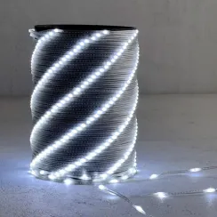 Гирлянда роса Про 20 м., холодный белый 24В, 400 LED, провод прозрачный ПВХ, IP65, (RosaPro400-10-1W)