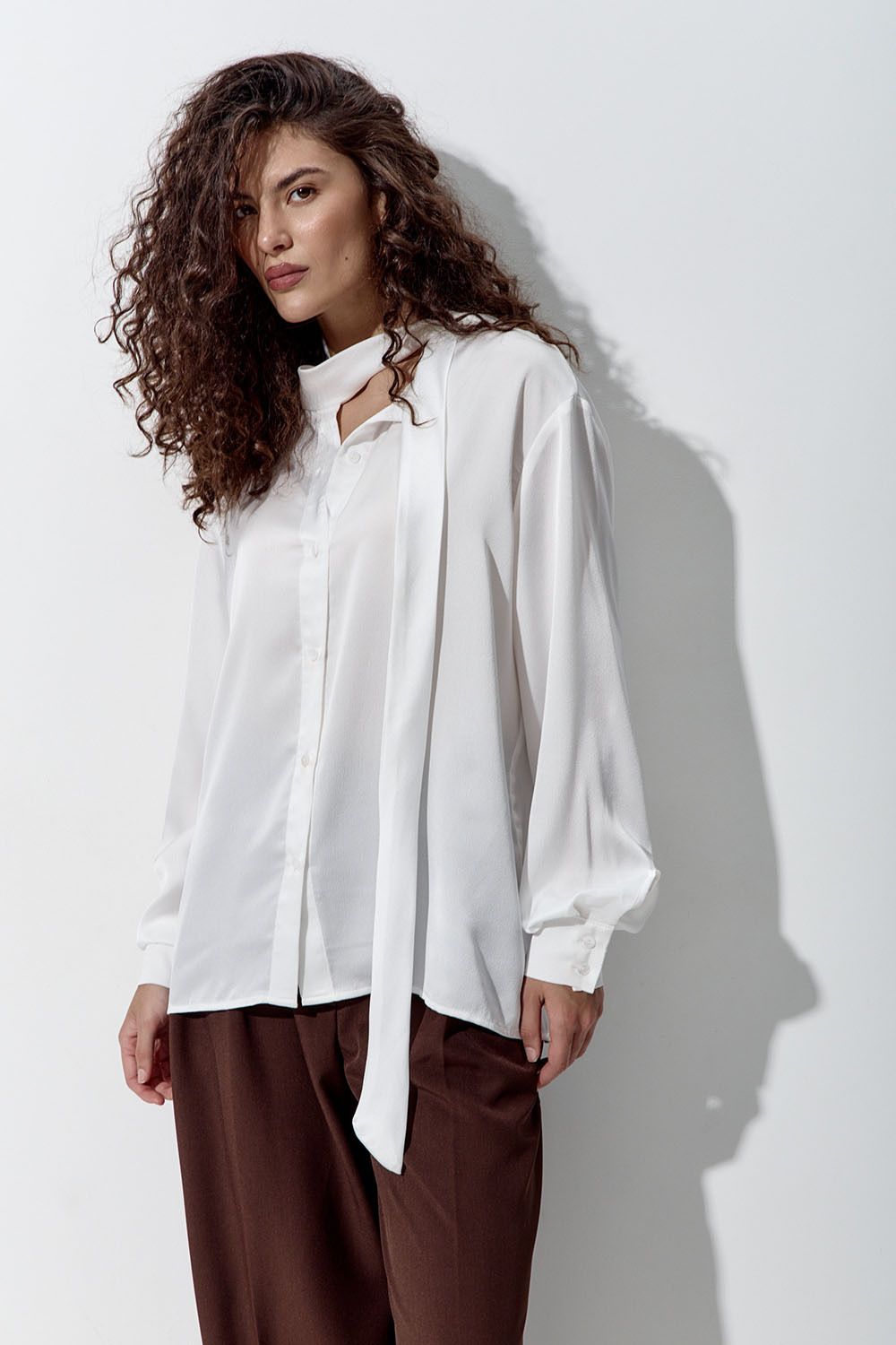 Блуза из шифона цвета айвори