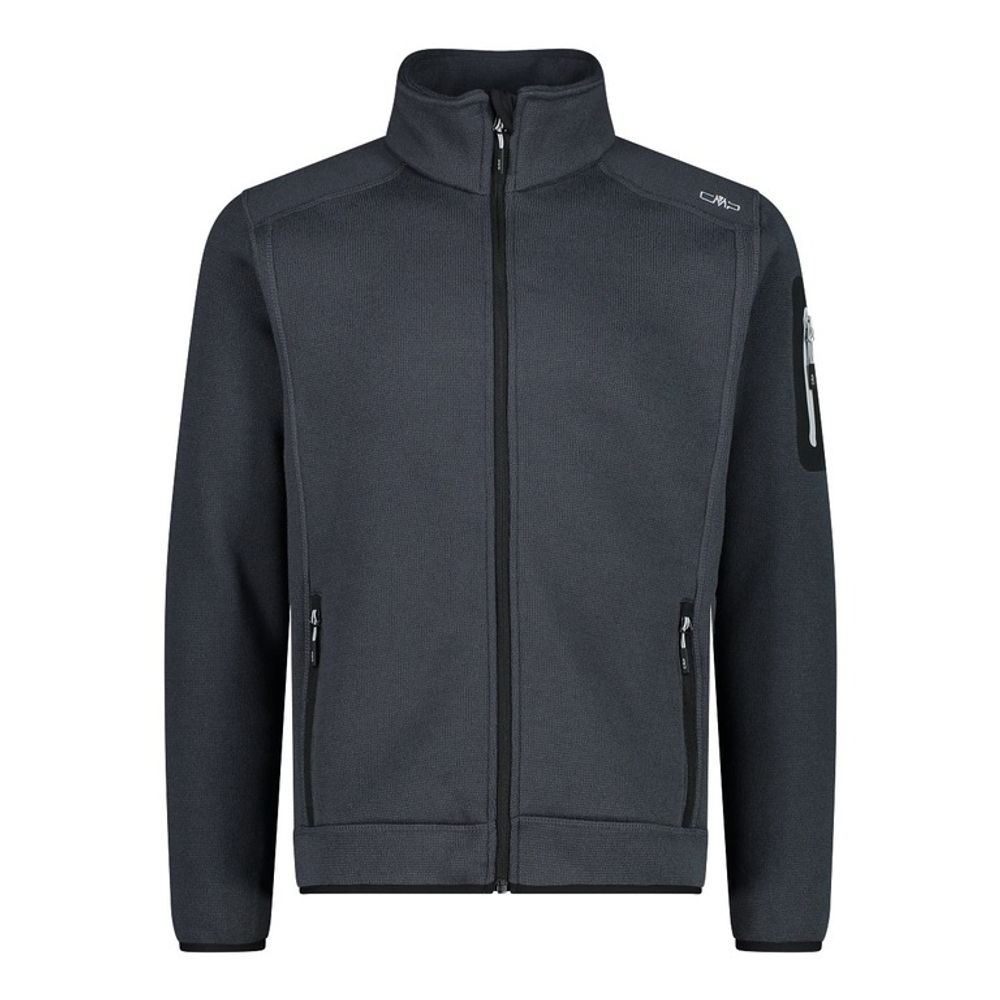 Толстовка флисовая CMP Men's mélange knit-tech heavy fleece, артикул 3H60747N, цвет TITANIO (U911)