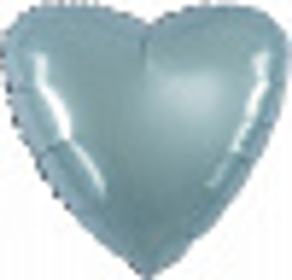 Agura Шар-сердце 18"/46 см, фольга, голубой утренний туман, бохо (БГ-15)