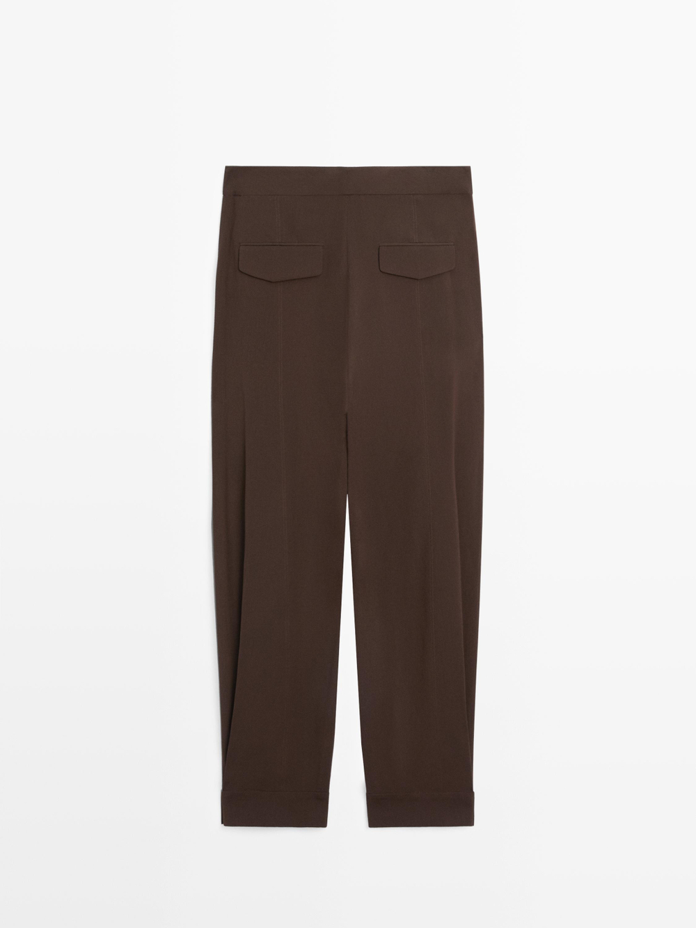 Massimo Dutti Брюки-саруэль с пуговицами, коричневый