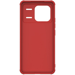 Усиленный двухкомпонентный чехол красного цвета от Nillkin для Xiaomi Poco F6 Pro, серия Super Frosted Shield Pro