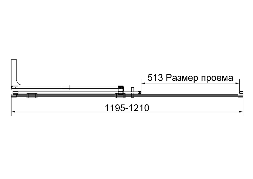 Душевая дверь Волк-Ин (Walk-In) VDS-4WSL120CLGM-L, 1200, вороненая сталь, стекло прозрачное, левая