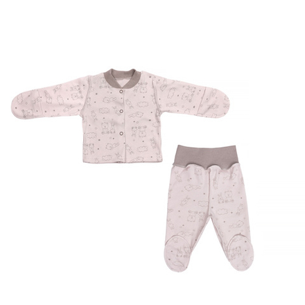 Комплект кофта+ползунки цвет пыльная роза