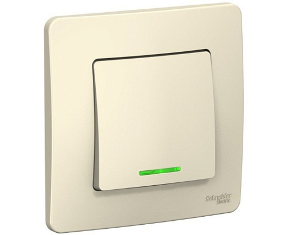 Выключатель 1-кл. СП Blanca 10А IP20 (сх. 1) 250В с подсветкой беж. SchE (шт) Schneider Electric
