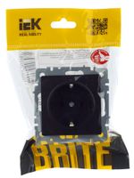 BRITE Розетка 1-местная с заземлением без защитных шторок 16А РС11-1-0-БрЧ черный IEK