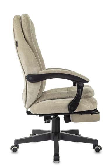 Кресло руководителя Бюрократ T-9950MSG-F Fabric песочный Light-21 крестов. пластик подст.для ног