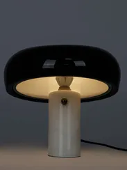 Настольный светильник Boletus 36х40 см, белый мрамор, черный абажур