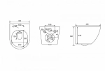 Унитаз подвесной ABBER Bequem AC1100 с инсталляцией AC0105 и кнопкой AC0120 хром, с крышкой микролифт, безободковый