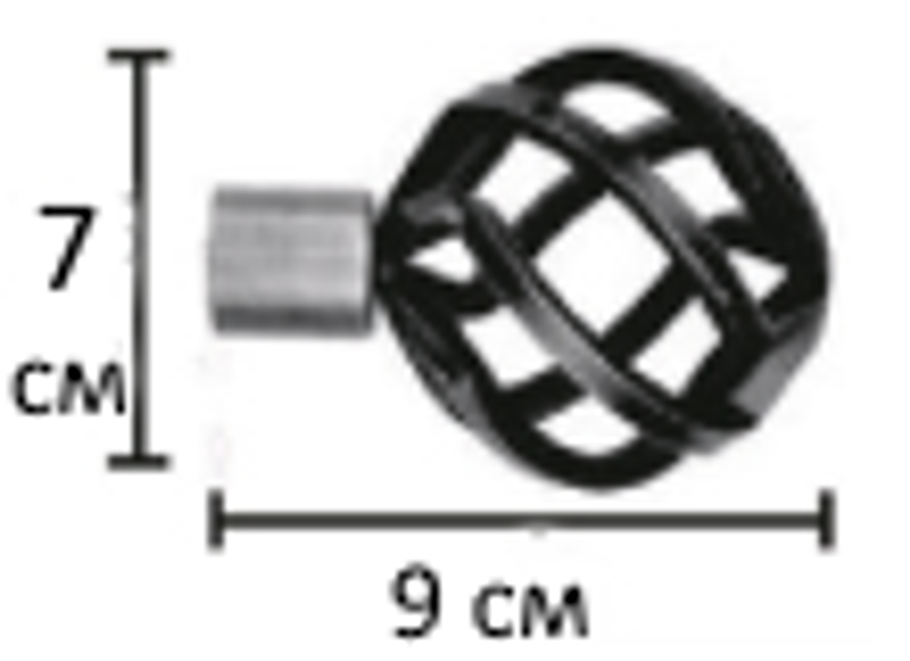 Наконечники "Глобо Ост" кованых карнизов для штор d20 мм, цвет нержавеющая сталь