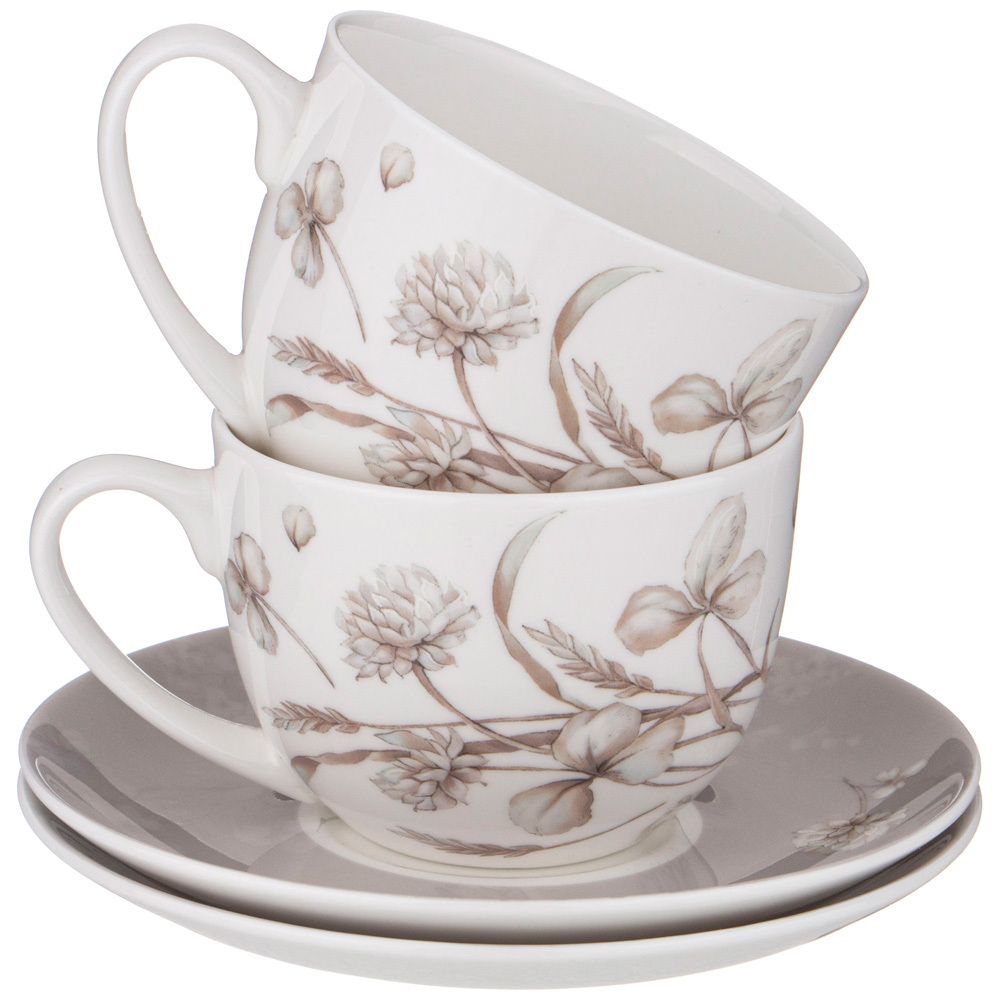 ЧАЙНЫЙ НАБОР LEFARD "WHITE FLOWER" НА 6ПЕР. 12ПР. 330МЛ СЕРЫЙ (КОР=4НАБ.)