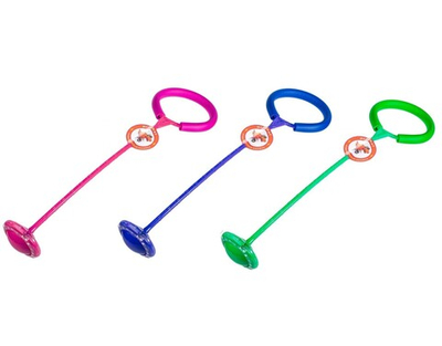 Нейроскакалка на одну ногу с подсветкой набор (3 штуки) розовая-зеленая-синяя