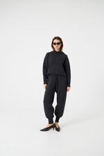 Брюки вязаные на резинке темный графит