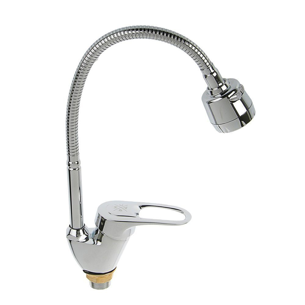 Смеситель для кухни, РМС, гибк излив, с картриджем, хром, SL55-016F
