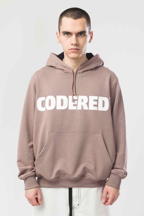 Худи Codered Base Hoodie Wide Summer Logo R Бежевый Темный/Белый принт CODERED