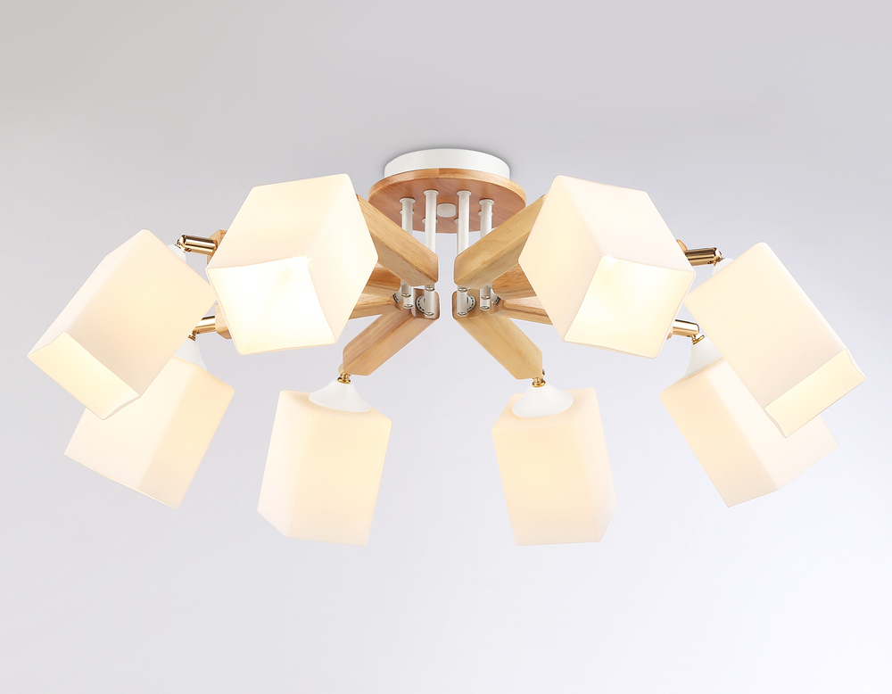 Подвесная люстра TR9522/8 WH/GD/FR белый/золото/белый матовый E27*8 max 40W D790*260