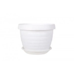 Горшок Толедо, D27, 7,0 л, белый с поддоном цветочный горшок