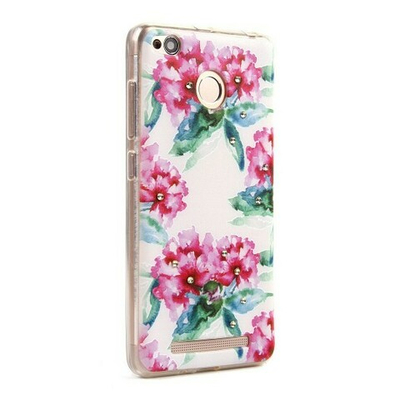 Силиконовый чехол с цветами для Xiaomi Redmi 3S, 009609