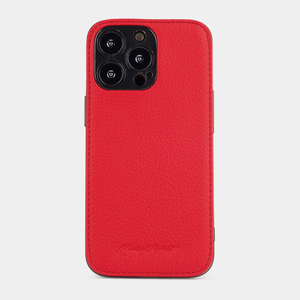 Чехол-накладка кожаная для iPhone 15 Pro Max красного цвета