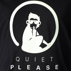 Мужское теннисное поло Quiet Please Glow In The Dark Logo T-Shirt Men - Black, White