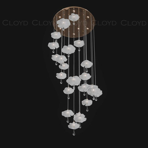 Люстра Cloyd SHANGRILA C33 / выс. 250 см - керамика - золото (арт.11335)