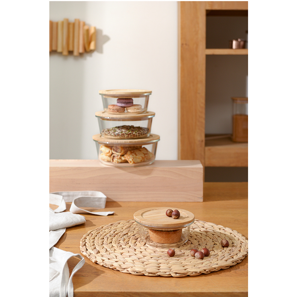 Контейнер для запекания и хранения smart solutions с крышкой из бамбука, 400 мл