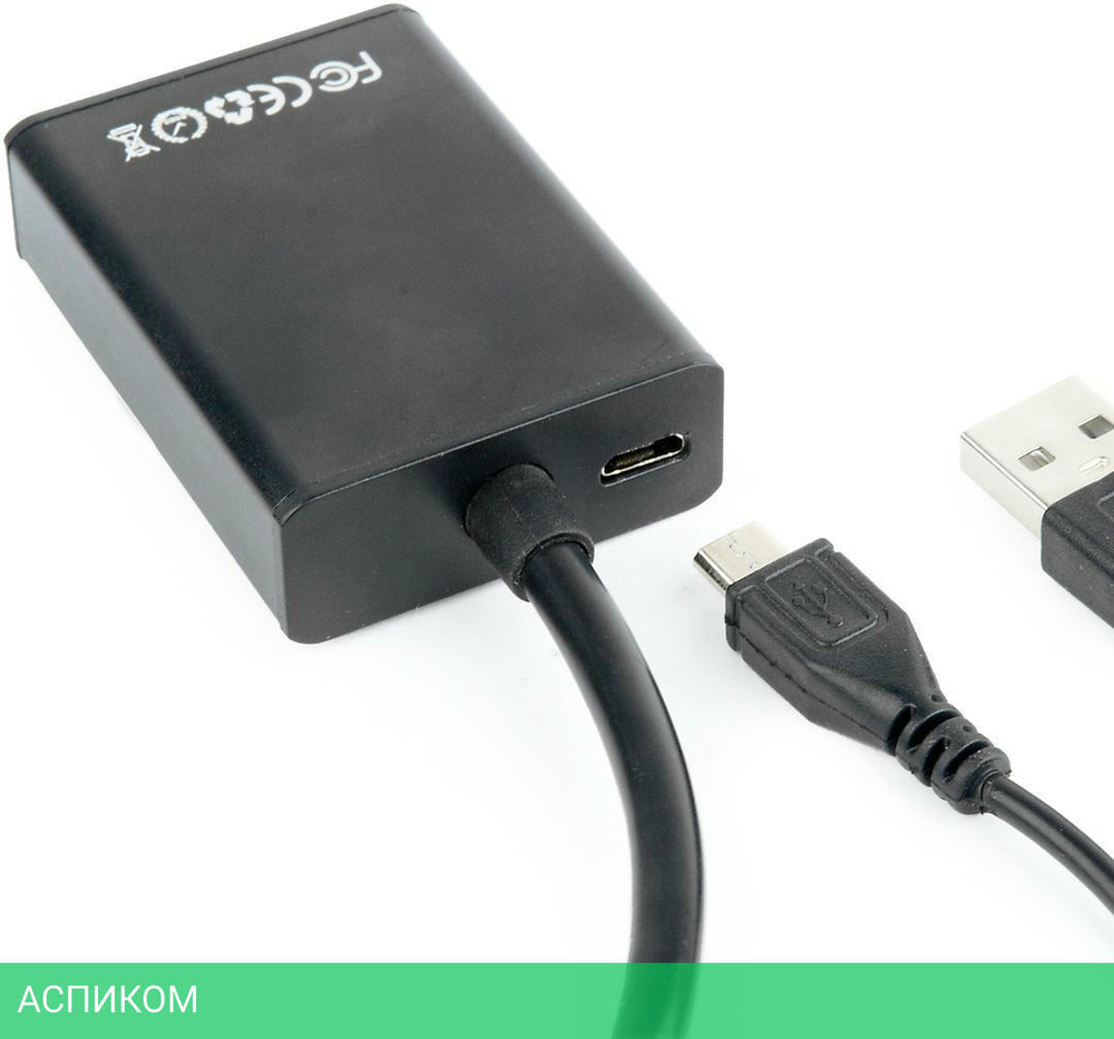 Адаптер Cablexpert A-VGA-HDMI-01 HDMI/VGA/3.5 мм jack (+ USB для питания)