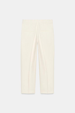 ZARA УКОРОЧЕННЫЕ БРЮКИ — ZW COLLECTION, ЭКРЮ