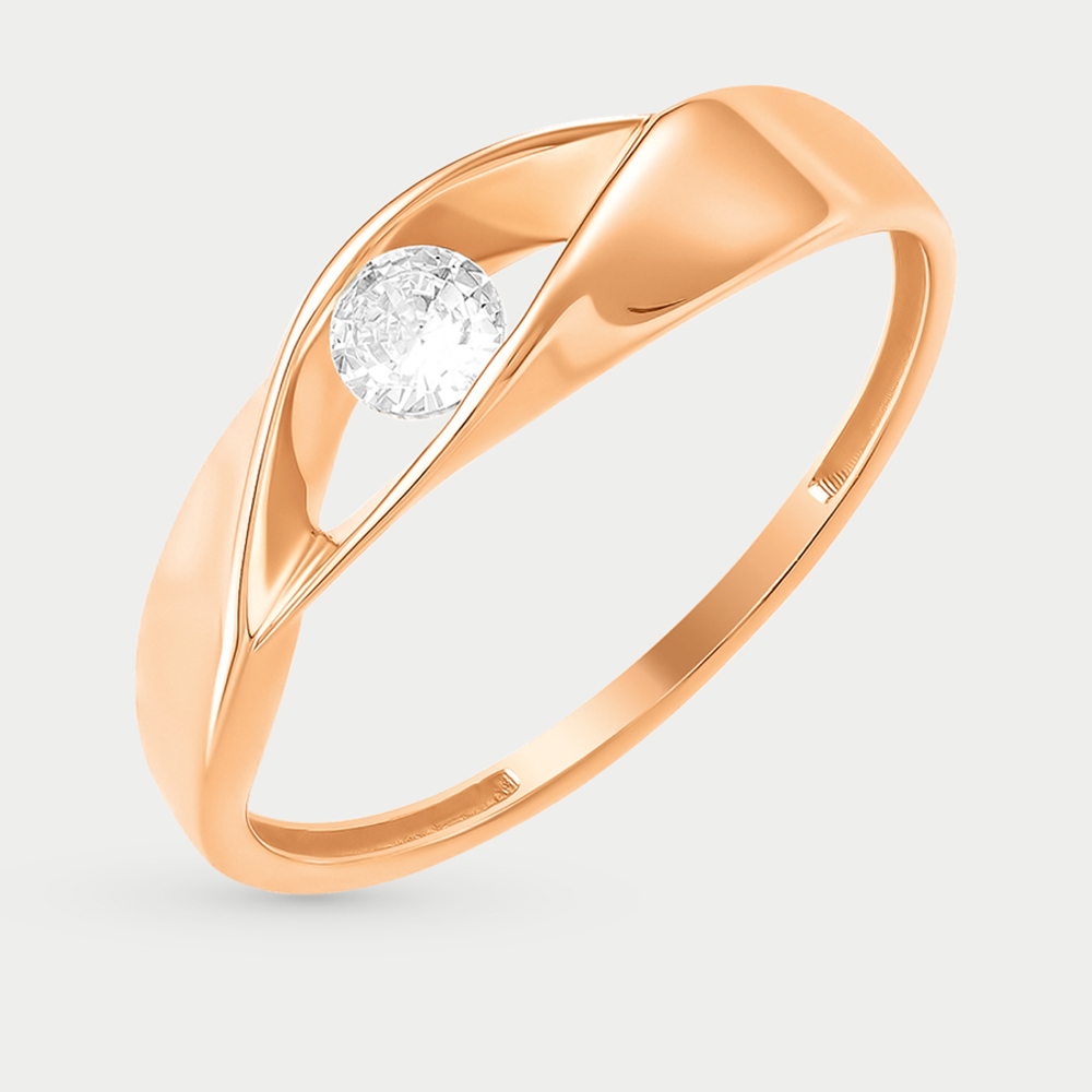 Кольцо из розового золота 585 пробы с фианитами для женщин (арт. К13218650)