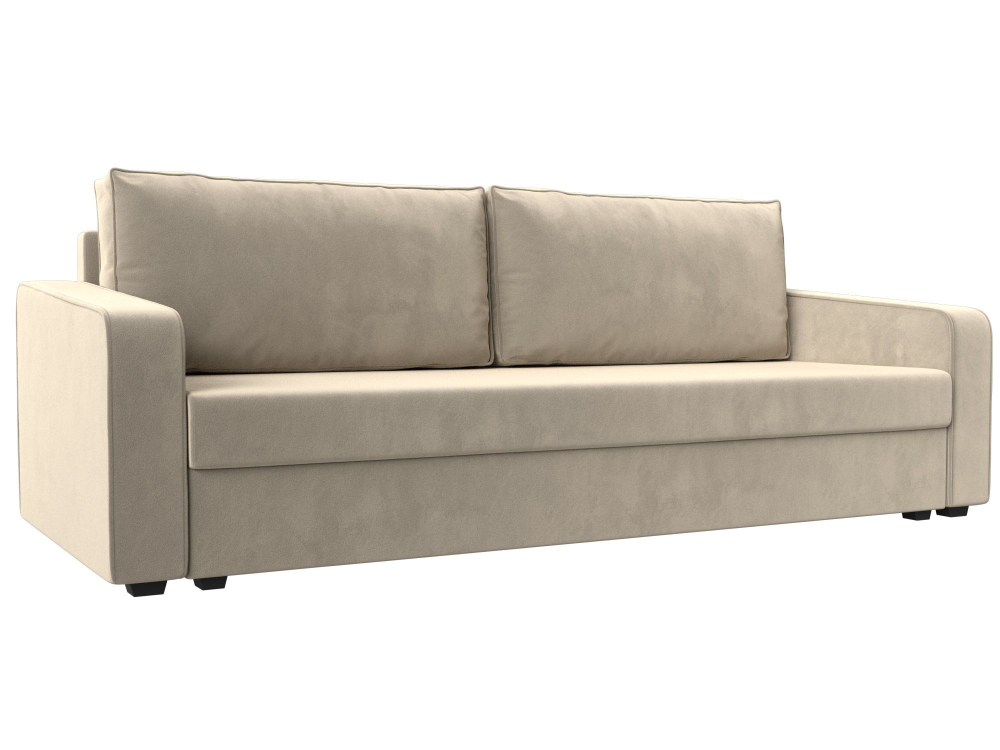 Диван прямой Лига-009 МИКРОВЕЛЬВЕТ Бежевый