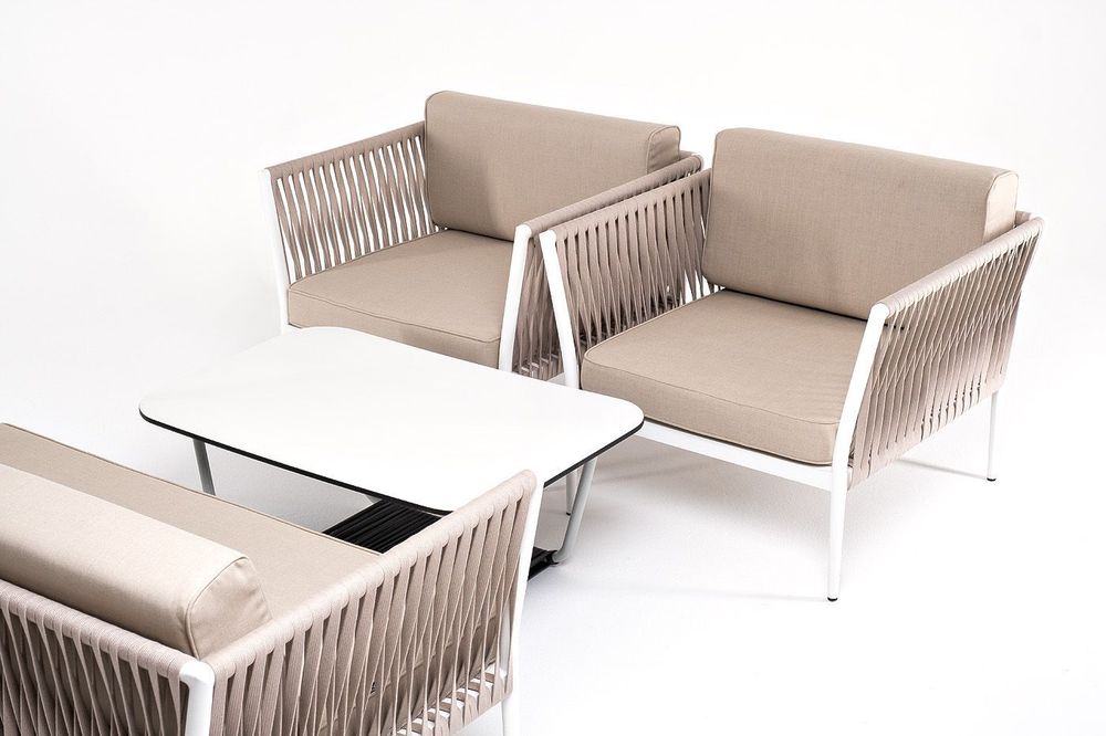 "Касабланка" лаунж-зона плетеная из роупа 4-местная, цвет бежевый