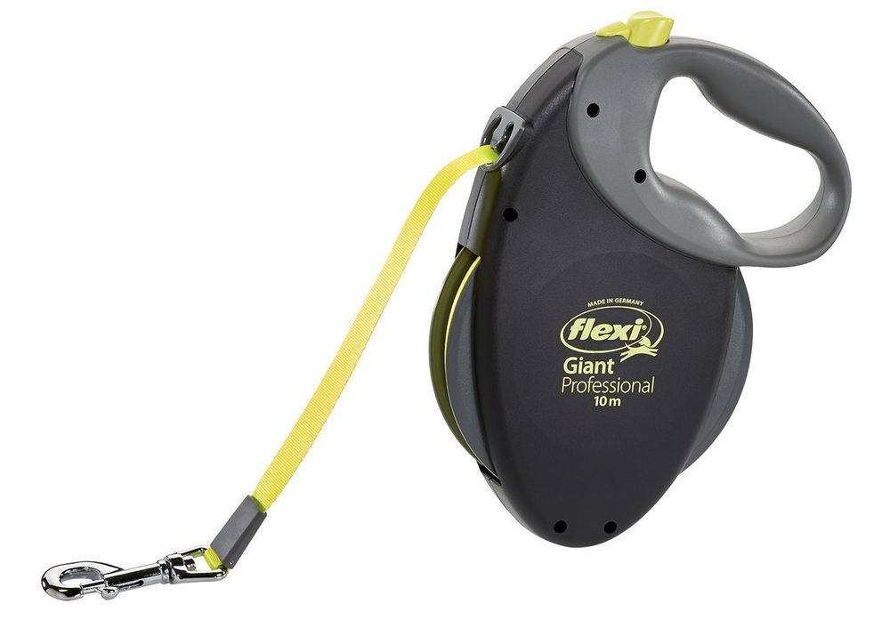 Поводок-рулетка Flexi Giant Professional tape 10m 50 kg Black Neon