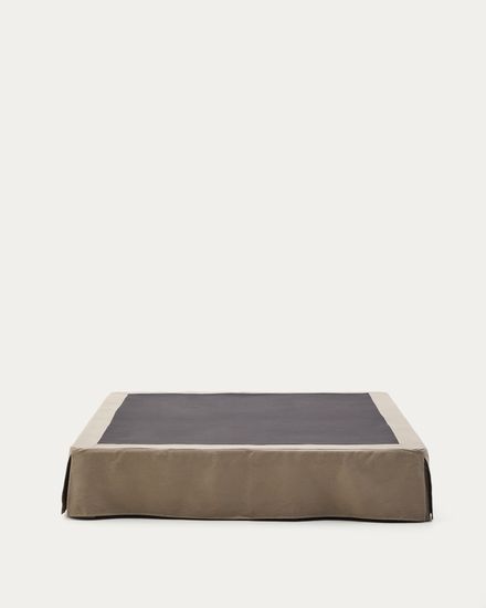 Основание кровати Jaira со съемным чехлом серо-коричневое для матраса размером 150 х 190 см