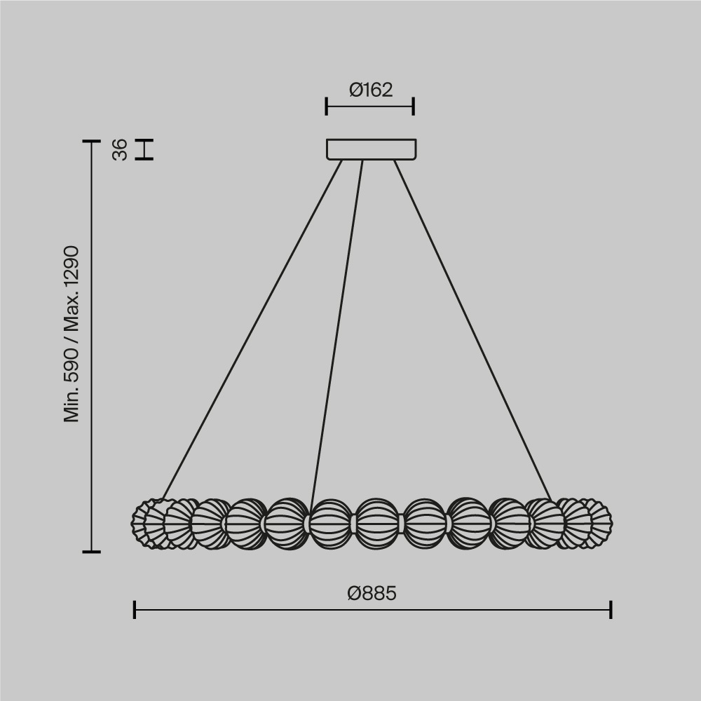 Подвесной светодиодный светильник Maytoni Amulet MOD555PL-L30CH4K