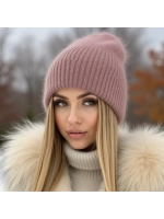 шапка ангора зимняя пушистая вязаная модная