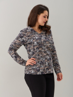 Лонгслив ЛНкл-080/черный-бежабстракция