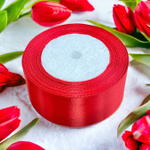Лента атласная 4 см 25 ярдов (красная) №26