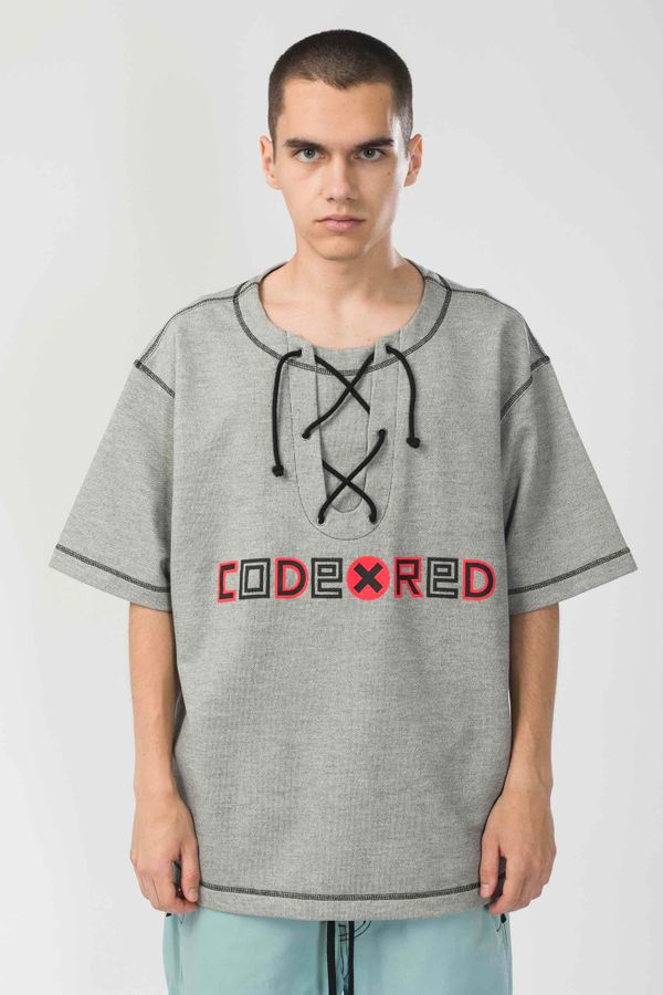 Футболка Just Like in 96 Серый Меланж/Красный принт - фото 1