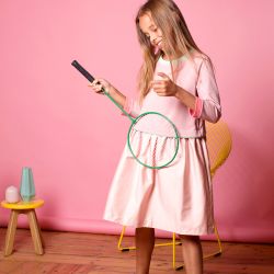 Платье с кантом РОЗА/МЯТА