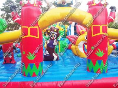 Недорогой батут "Синий дракон" 18*8*4 м