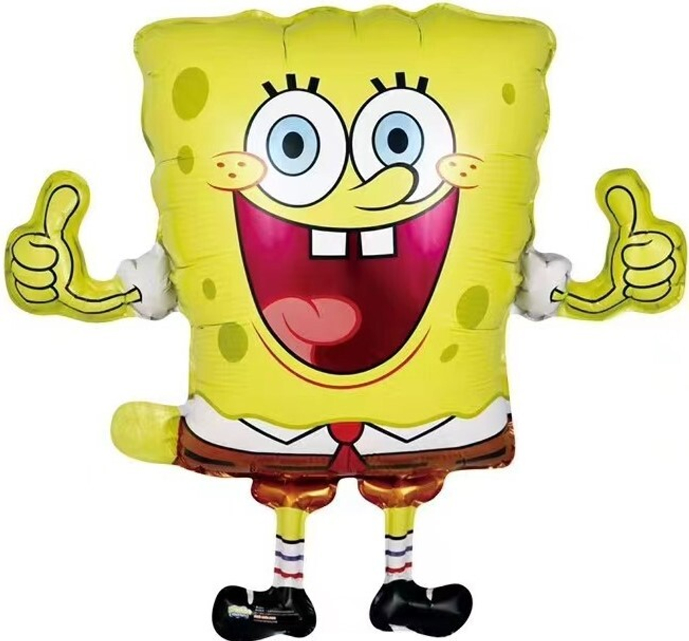 Купить фигурный шар из фольги с гелием в виде Спанч Боба или Губки Боба