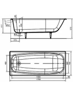 Ванна чугунная 1700*700 мм Грация-У