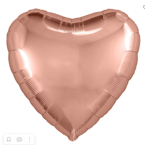 Р 30"/75 см, Сердце, Розовое Золото, 1 шт. (В упаковке)