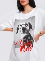 Футболка женская оверсайз принт