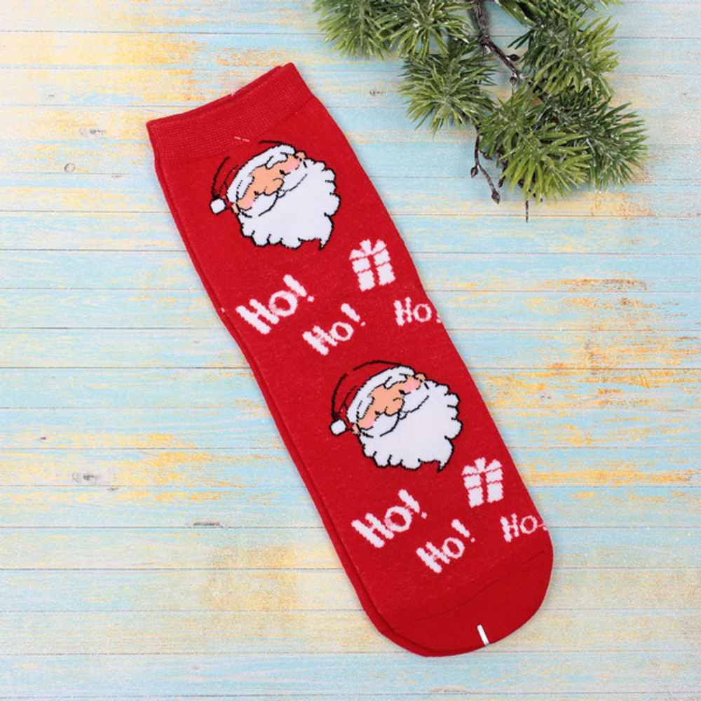 Носки новогодние «SKAZKA», HO-HO-HO, цвет как на фото, р-р36-42 (крючок, пакет, стикер)