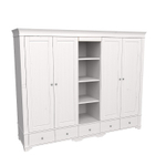 Шкаф 5-ти дверный с 4 глухими дверями и полками «Бейли» белый воск