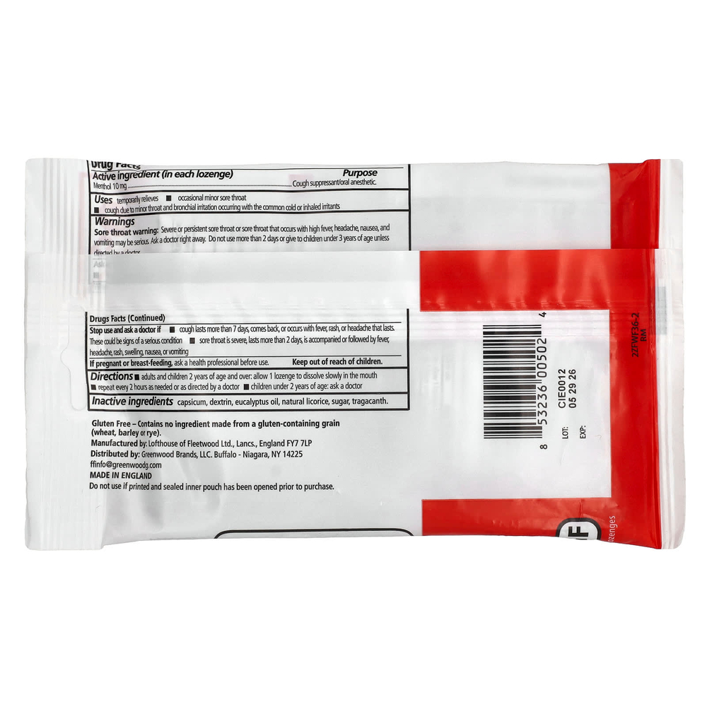 Fisherman's Friend, Леденцы с ментолом для подавления кашля, оригинальные, очень крепкие, 40 леденцов
