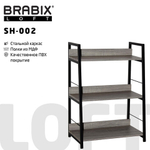 Стеллаж на металлокаркасе BRABIX "LOFT SH-002", 600х350х845, цвет дуб антик, 641232